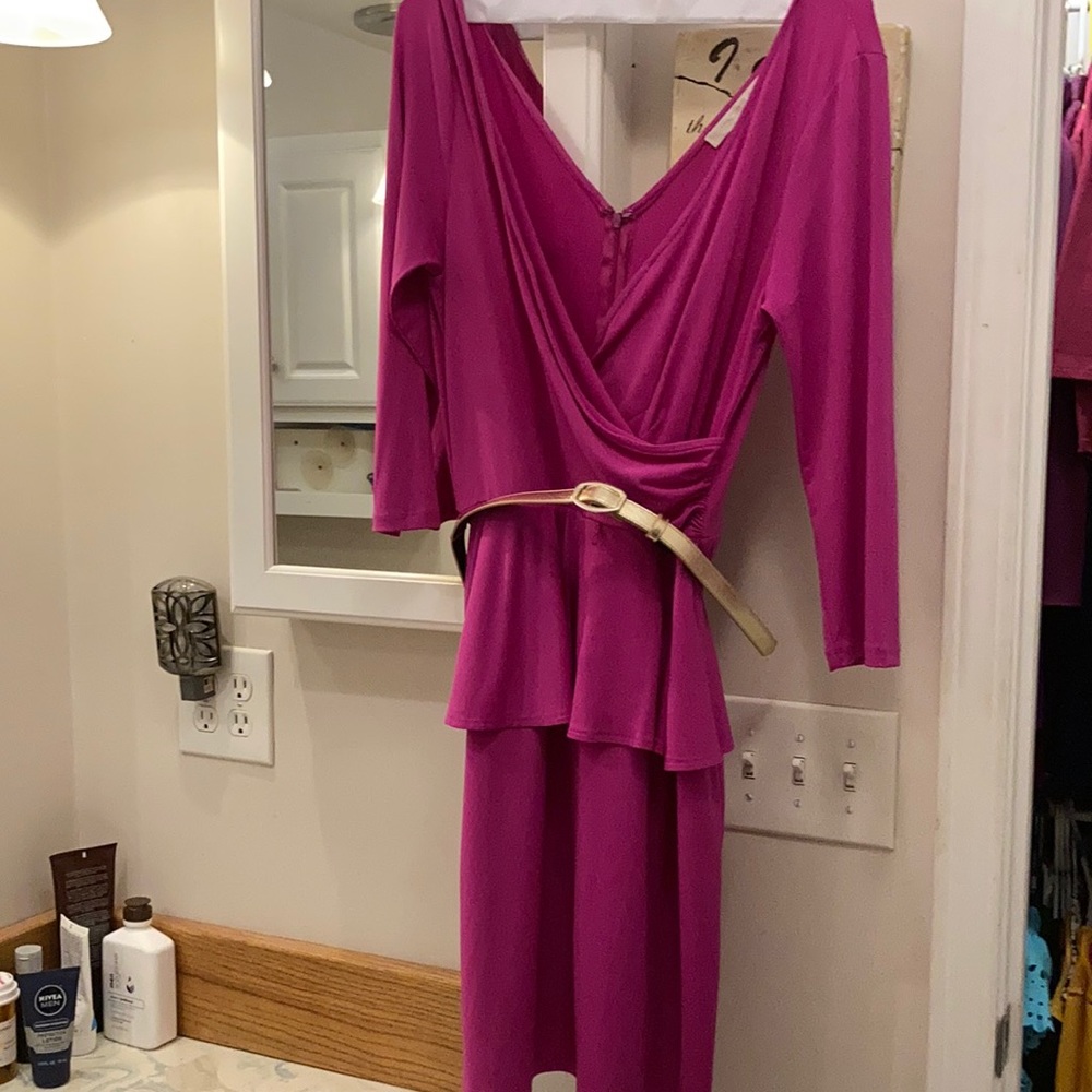 Pink peplum sexy dress